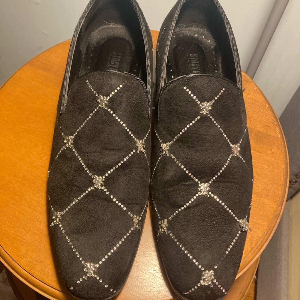 Black Suede Slip-On Loafers